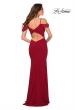 Picture of: Jersey Long Dress with Ruching and Open Back in Red, Style 29358, Back Picture