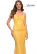 Picture of: Metallic Jersey Long Dress with Draped Neckline and Train in Yellow, Style: 30633, Detail Picture 7