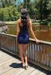 Picture of: Rhinestone Lace Short Dress with Bustier Top in Marine Blue, Style: 32631, Detail Picture 2
