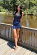 Picture of: Rhinestone Lace Short Dress with Bustier Top in Marine Blue, Style: 32631, Detail Picture 3
