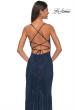 Picture of: Rhinestone Fishnet Dress with V Neck and Lace Up Back in Marine Blue, Style: 32203, Detail Picture 11