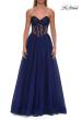 Picture of: Strapless Corset Gown with Tulle Skirt and High Slit in Marine Blue, Style: 33491, Detail Picture 13