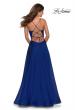 Picture of: Elegant Long Chiffon Prom Dress with Pleated Bodice in Marine Blue, Style: 28575, Back Picture
