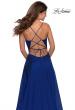 Picture of: Elegant Long Chiffon Prom Dress with Pleated Bodice in Marine Blue, Style: 28575, Detail Picture 2