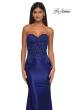 Picture of: Strapless Satin Dress with Lace Top and Sweetheart Neckline in Marine Blue, Style: 32582, Detail Picture 4