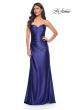 Picture of: Stretch Satin Gown with Sweetheart Top and Illusion Back in Blue, Style: 32159, Detail Picture 5