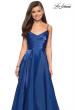 Picture of: Long Satin Simple Prom Dress with Empire Waist in Marine Blue, Style: 27226, Detail Picture 6