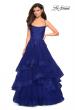 Picture of: Layered Tulle Dress with Lace Detail and Strappy Back in Marine Blue, Style: 27694, Detail Picture 6