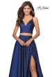 Picture of: Two Piece Shimmer Prom Dress with Pockets in Marine Blue, Style: 28618, Detail Picture 6