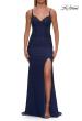 Picture of: Rhinestone Lace Jersey Gown with High Slit in Marine Blue, Style: 33587, Detail Picture 6