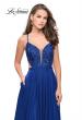 Picture of: A-Line Dress with Embroidered Lace Top and Pockets in Marine Blue, Style: 26243, Detail Picture 1