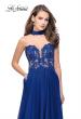 Picture of: Long Strapless Prom Dress with Pockets and Choker in Marine Blue, Style: 25450, Detail Picture 3