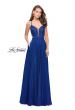 Picture of: A-Line Dress with Embroidered Lace Top and Pockets in Marine Blue, Style: 26243, Detail Picture 3