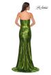 Picture of: Strapless Draped Neckline Prom Dress in Metallic Jersey in Matcha, Style 32828, Detail Picture 9