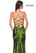 Picture of: Ruched Metallic Jersey Dress with Open Lace Up Back in Matcha , Style 32945, Detail Picture 16