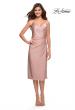 Picture of: Jersey Midi Dress with Slit and Wrap Style Ruching in Mauve, Style 30918, Detail Picture 4