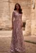 Picture of: Sequin Lace Long Dress with Sheer Sleeves, Style: 29233, Main Picture