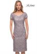 Picture of: Below the Knee Dress with Beautiful Lace and Short Sleeves in Mauve, Main Picture