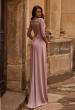 Picture of: Jersey Gown with Boat Neckline and Lace Detailing, Style: 29251, Back Picture