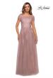 Picture of: Beaded Lace Rhinestone A-line Evening Gown in Mauve, Style: 27920, Detail Picture 1