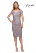 Picture of: Below the Knee Dress with Beautiful Lace and Short Sleeves in Mauve, Detail Picture 1