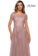 Picture of: Beaded Lace Rhinestone A-line Evening Gown in Mauve, Style: 27920, Detail Picture 5