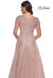 Picture of: A-Line Tulle Gown with Lace Applique and Short Sleeves in Mauve, Style: 30228, Detail Picture 5
