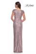 Picture of: Sequin Evening Dress with Ruching and V Neckline in Mauve, Style: 30865, Detail Picture 6