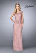 Picture of: Lace A-line Gown With Sheer Neckline and Peplum in Mauve, Style: 24896, Detail Picture 2