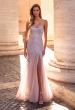 Picture of: Rhinestone and Beaded Print Mermaid Prom Gown with Sweetheart Neck in Mauve, Style: 32197, Main Picture
