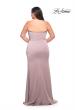 Picture of: Strapless Plus Size Dress with Ruffle Slit Detail in Mauve, Style: 29664, Back Picture