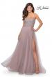 Picture of: Long Tulle Prom Dress with Beaded Bodice in Mauve, Style: 28535, Main Picture