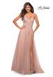 Picture of: Embellished Tulle A-Line Gown with Strappy Back in Mauve, Main Picture