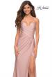 Picture of: Ruched Long Gown with Criss-Cross Style Bodice in Mauve, Main Picture