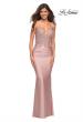 Picture of: Prom Dress with Illusion Lace Bodice and Ruched Skirt in Mauve, Main Picture