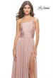 Picture of: Chic One Shoulder Long Jersey Gown with Defined Waist in Mauve, Style: 31170, Detail Picture 9