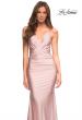 Picture of: Embellished Long Prom Dress with Criss Cross Front in Pink, Style: 30340, Detail Picture 11