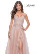 Picture of: A-Line Prom Gown with Ruched Bodice and Rhinestone Belt Detail in Mauve, Style: 32117, Detail Picture 11