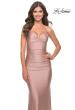 Picture of: Rhinestone Ruched Jersey Prom Dress with Lace Up Back in Mauve, Style: 31201, Detail Picture 12
