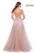 Picture of: A-Line Prom Gown with Ruched Bodice and Rhinestone Belt Detail in Mauve, Style: 32117, Detail Picture 12
