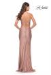 Picture of: Rhinestone Ruched Jersey Prom Dress with Lace Up Back in Mauve, Style: 31201, Detail Picture 13