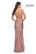 Picture of: Form Fitting Jersey Dress with Ruching and Strappy Back in Mauve, Style: 27501, Detail Picture 16