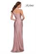 Picture of: One Shoulder Shiny Ruched Jersey Dress with Slit in Mauve, Style 29619, Back Picture
