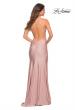 Picture of: Ruched Long Gown with Criss-Cross Style Bodice in Mauve, Back Picture