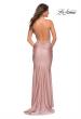 Picture of: Prom Dress with Illusion Lace Bodice and Ruched Skirt in Mauve, Back Picture