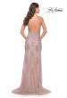 Picture of: Long Gown with Lace Applique and High Slit in Mauve, Style: 30794, Back Picture