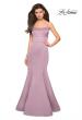 Picture of: Fitted Long Dress with Seams and Large Gold Zipper in Mauve, Style: 27524, Detail Picture 1