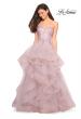 Picture of: Strapless Tulle Prom Gown with Lace Embellishments in Mauve, Style: 27620, Detail Picture 1