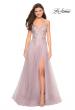 Picture of: Long Tulle Prom Dress with Embellished Bodice and Slit in Mauve, Style: 27646, Detail Picture 1