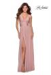 Picture of: Empire Waist Prom Gown with Deep V Neckline in Mauve, Style: 28547, Detail Picture 1